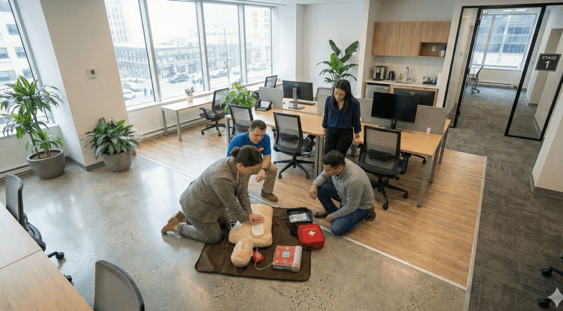 Échange autour d'un poste de travail